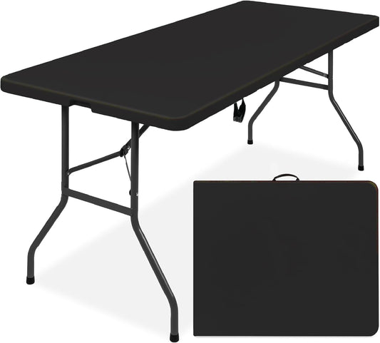 6 ft Black Plastic Folding Table
