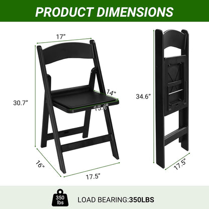 Hercules Series Resin Folding Chair – Black