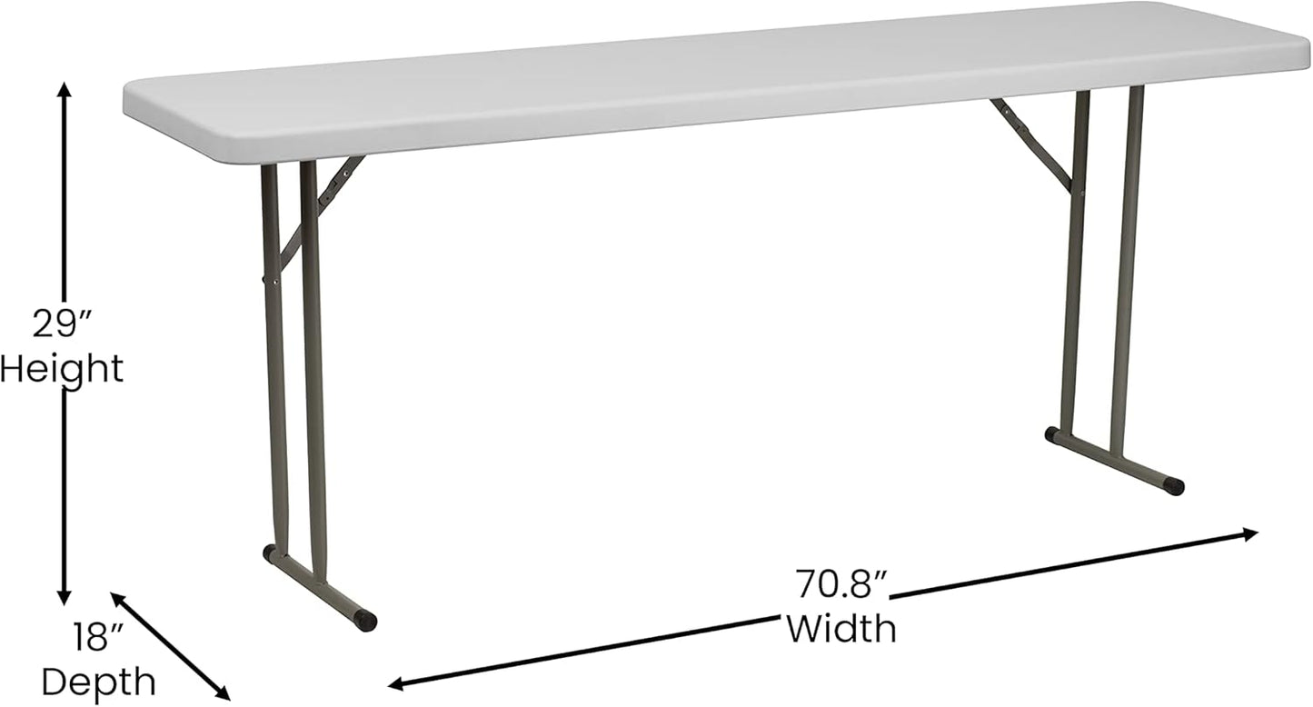 6ft Granite Plastic Folding Serving Table