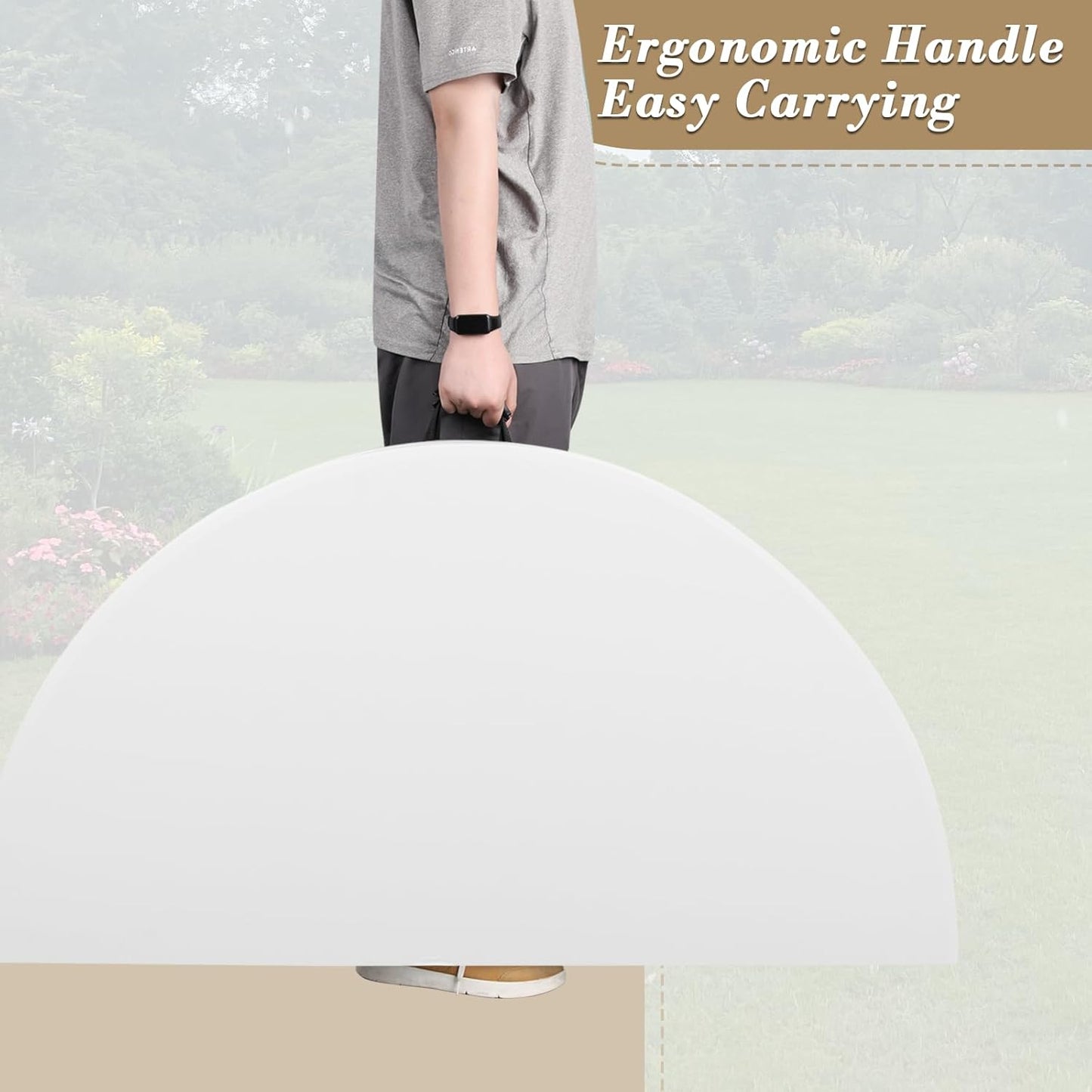 5ft Round Folding Table - White