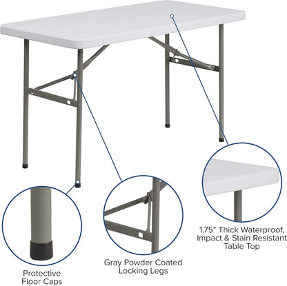 4ft Non Folding Plastic Table - White