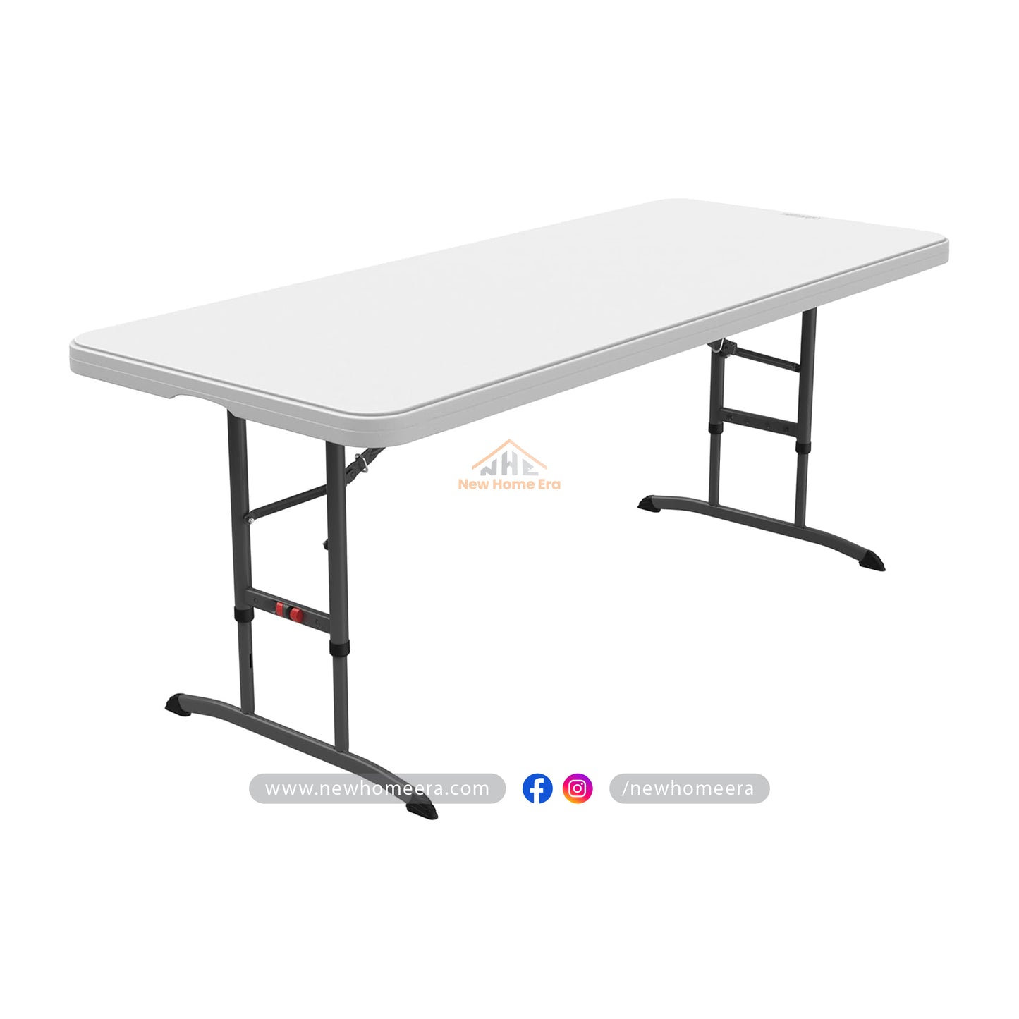 6-Foot Adjustable Height Nesting Table – Commercial Grade, White Granite