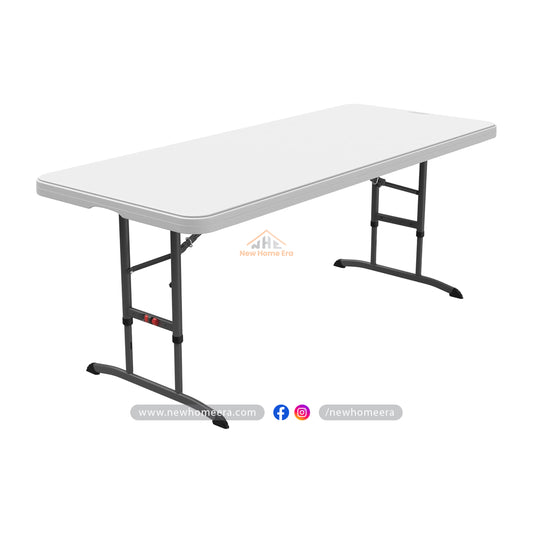 6-Foot Adjustable Height Nesting Table – Commercial Grade, White Granite