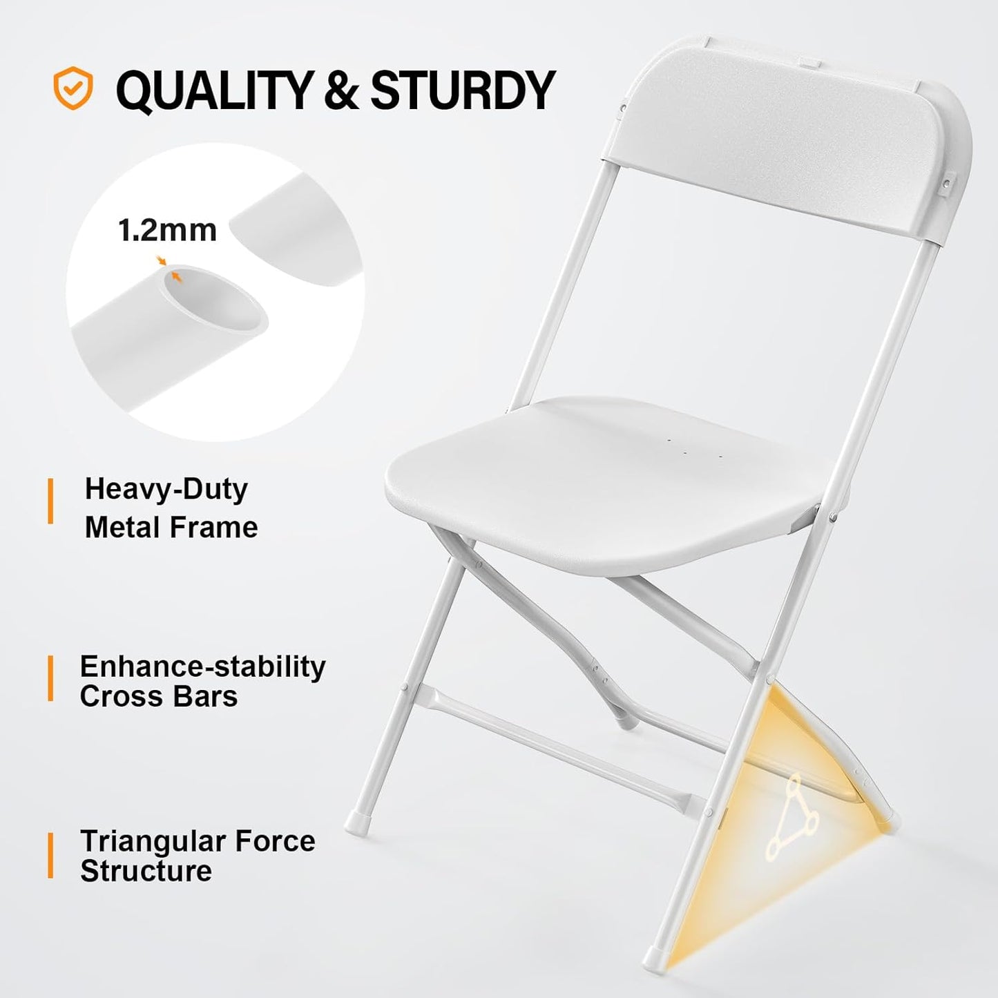 Party Series Plastic Folding Chair – White