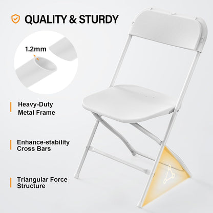 Party Series Plastic Folding Chair – White