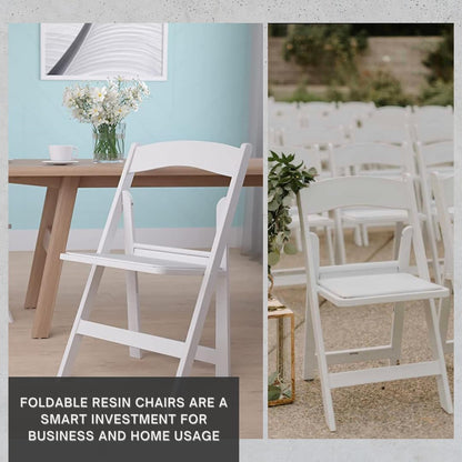 Hercules Series Resin Folding Chair – White