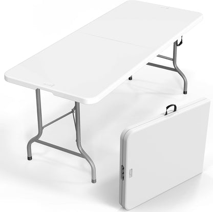 8ft Plastic Folding Table - White