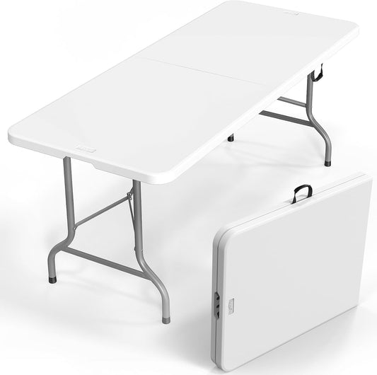 8ft Plastic Folding Table - White
