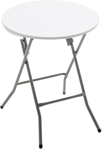 2ft Round Plastic Folding Table – White