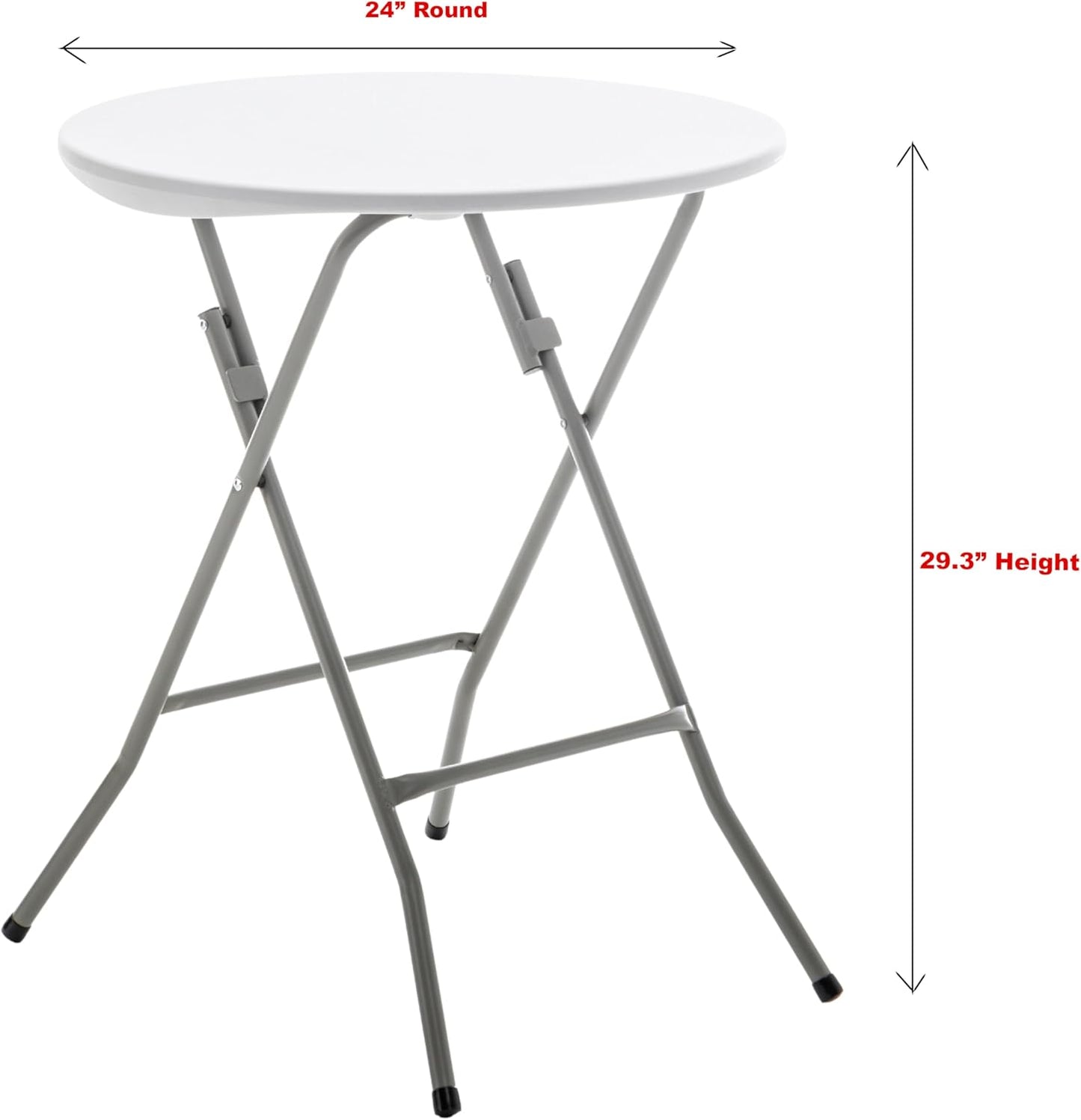 2ft Round Plastic Folding Table – White