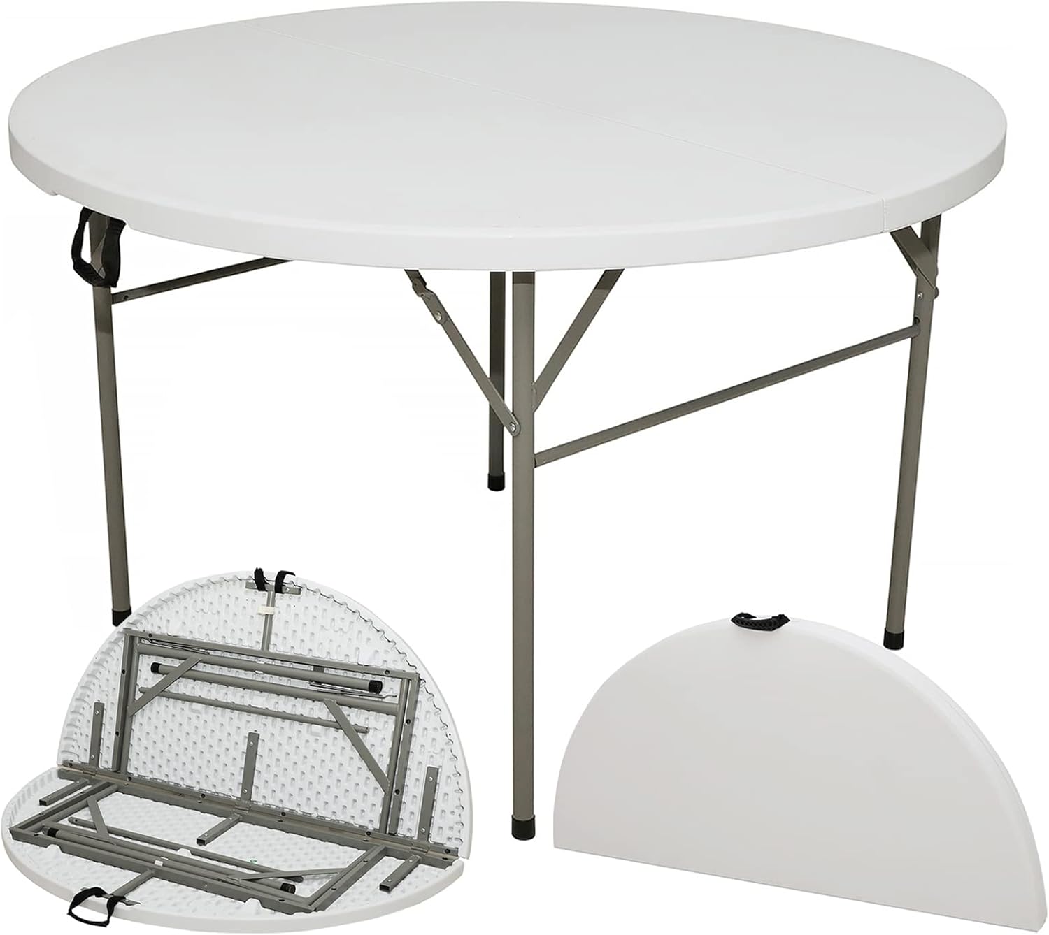 4ft Round Folding Table – White