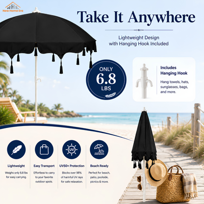 5 Feet Outdoor Patio Umbrella with Hanging Hook