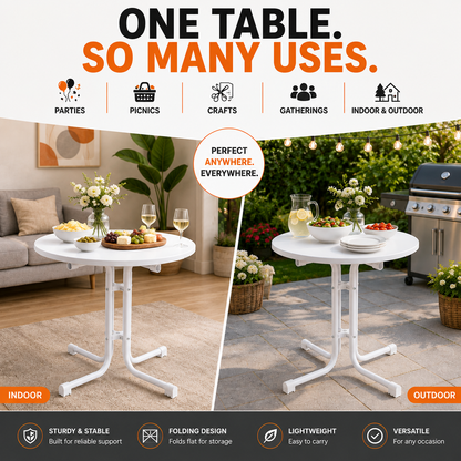 32" Round Folding Belly Bar Table