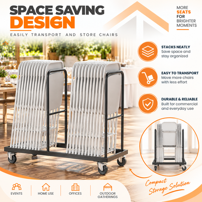 White Folding Chair – Commercial Grade Plastic Folding Chair with Steel Frame