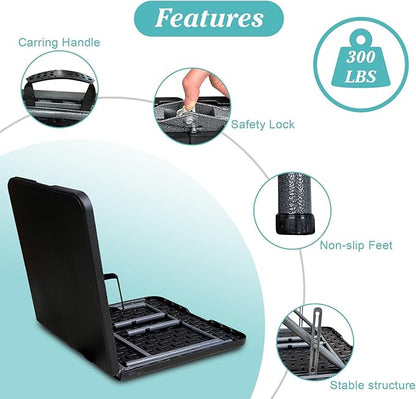 4ft Fold in Half Portable Utility Table - Black