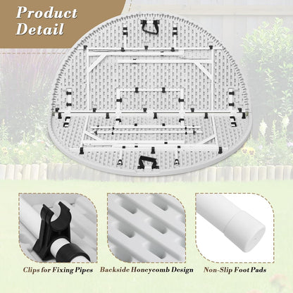 5ft Round Folding Table - White