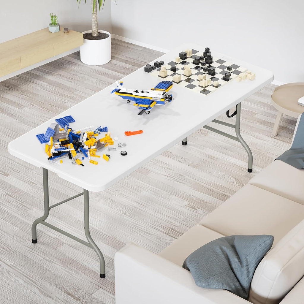 8ft Plastic Folding Table - White