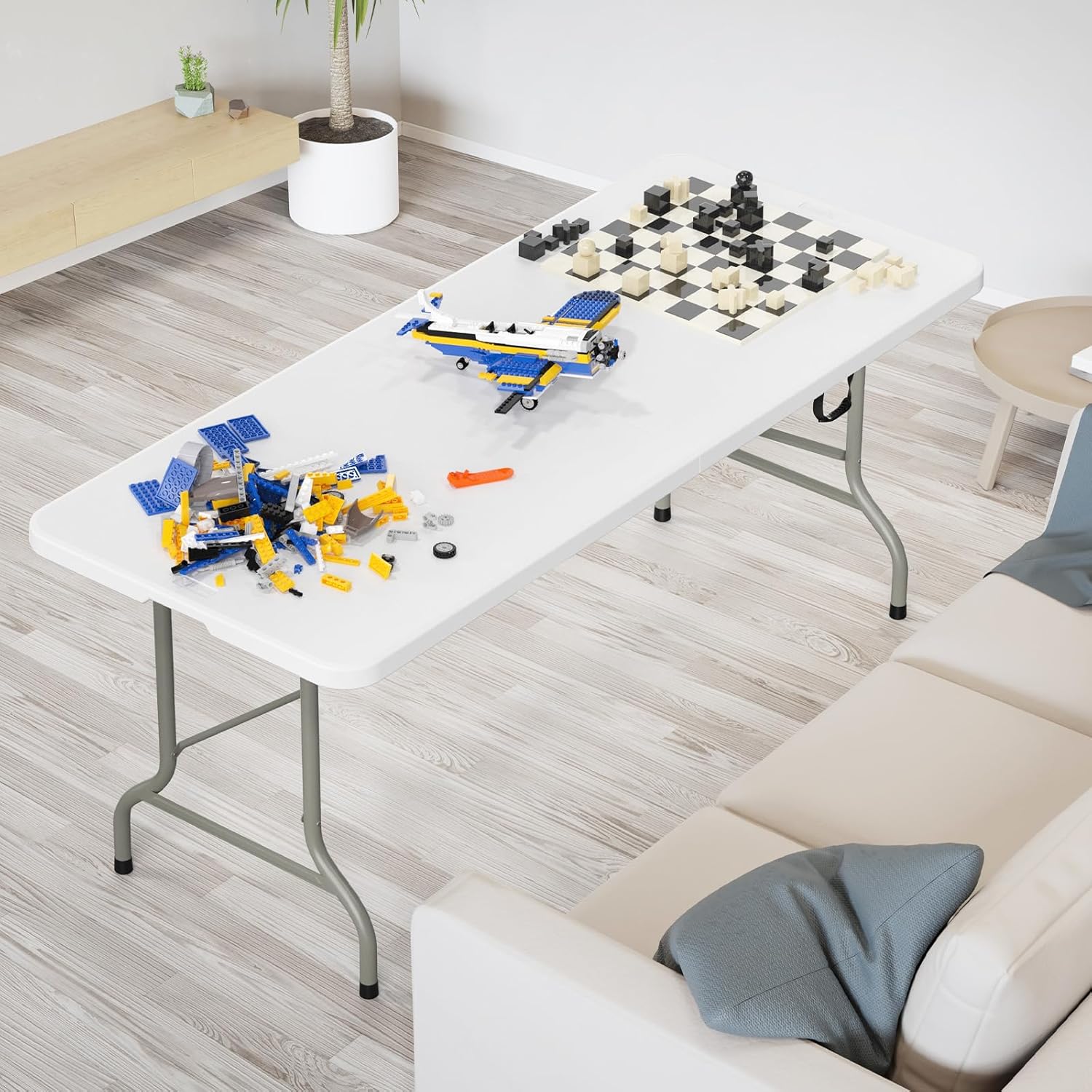 8ft Plastic Folding Table - White