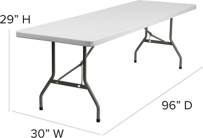 8ft Non Folding Table - White