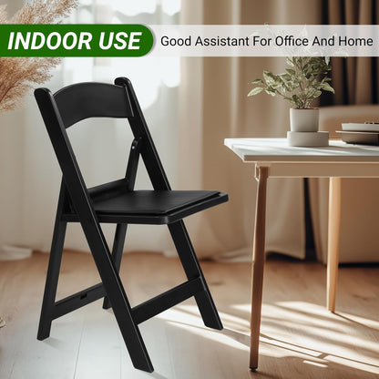 Hercules Series Resin Folding Chair – Black