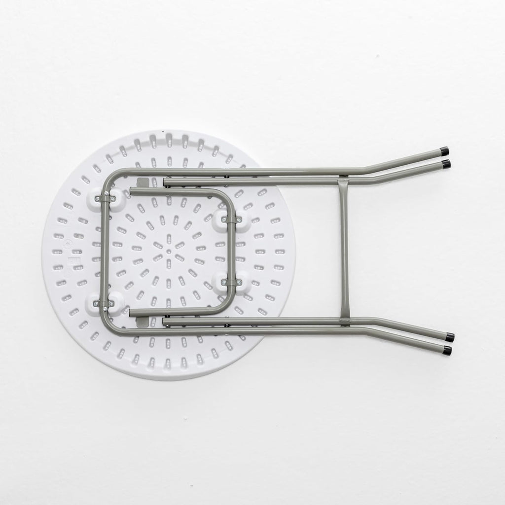 2ft Round Plastic Folding Table – White