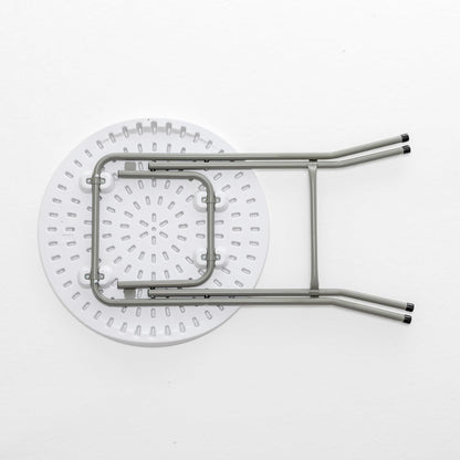 2ft Round Plastic Folding Table – White