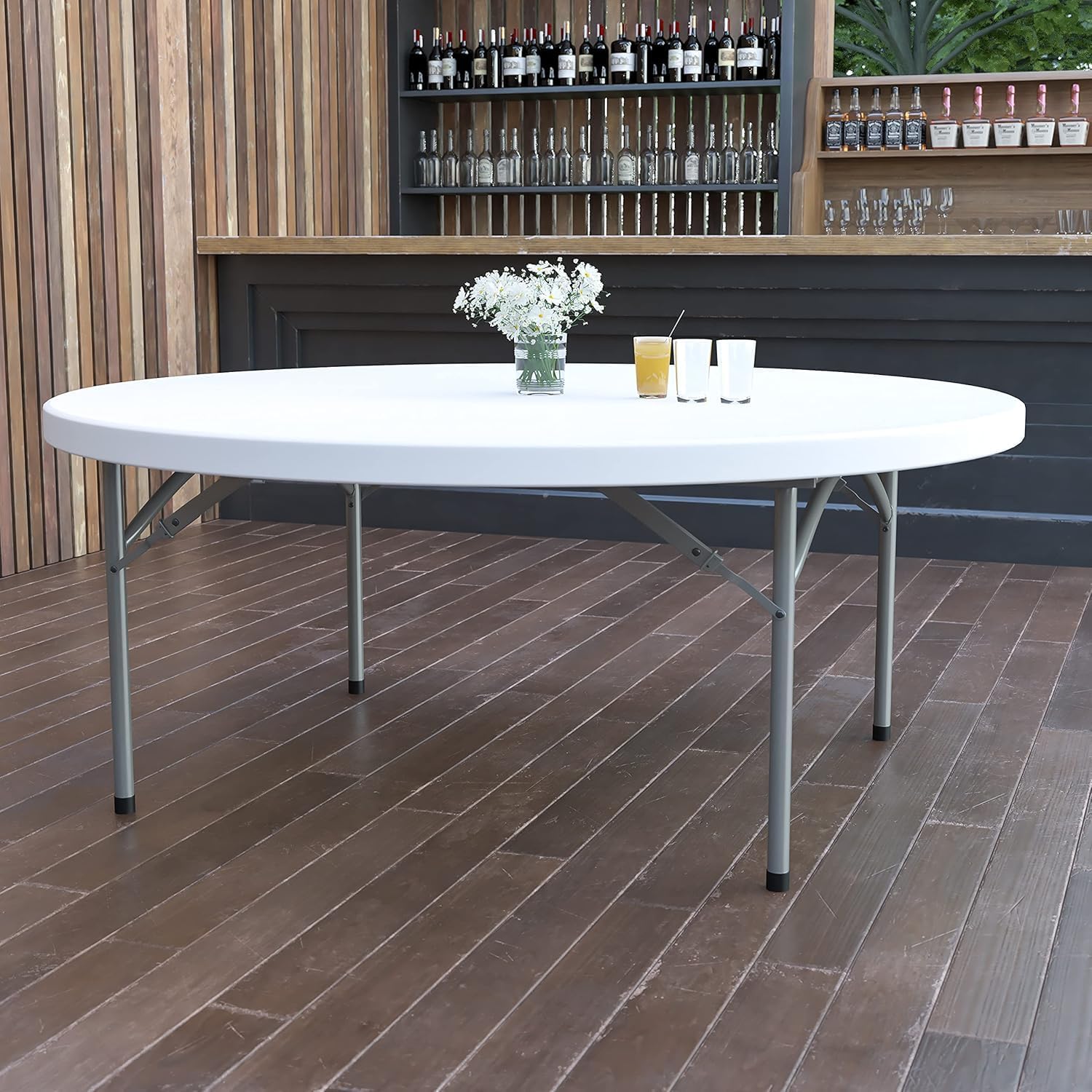 4ft Round Folding Table – White