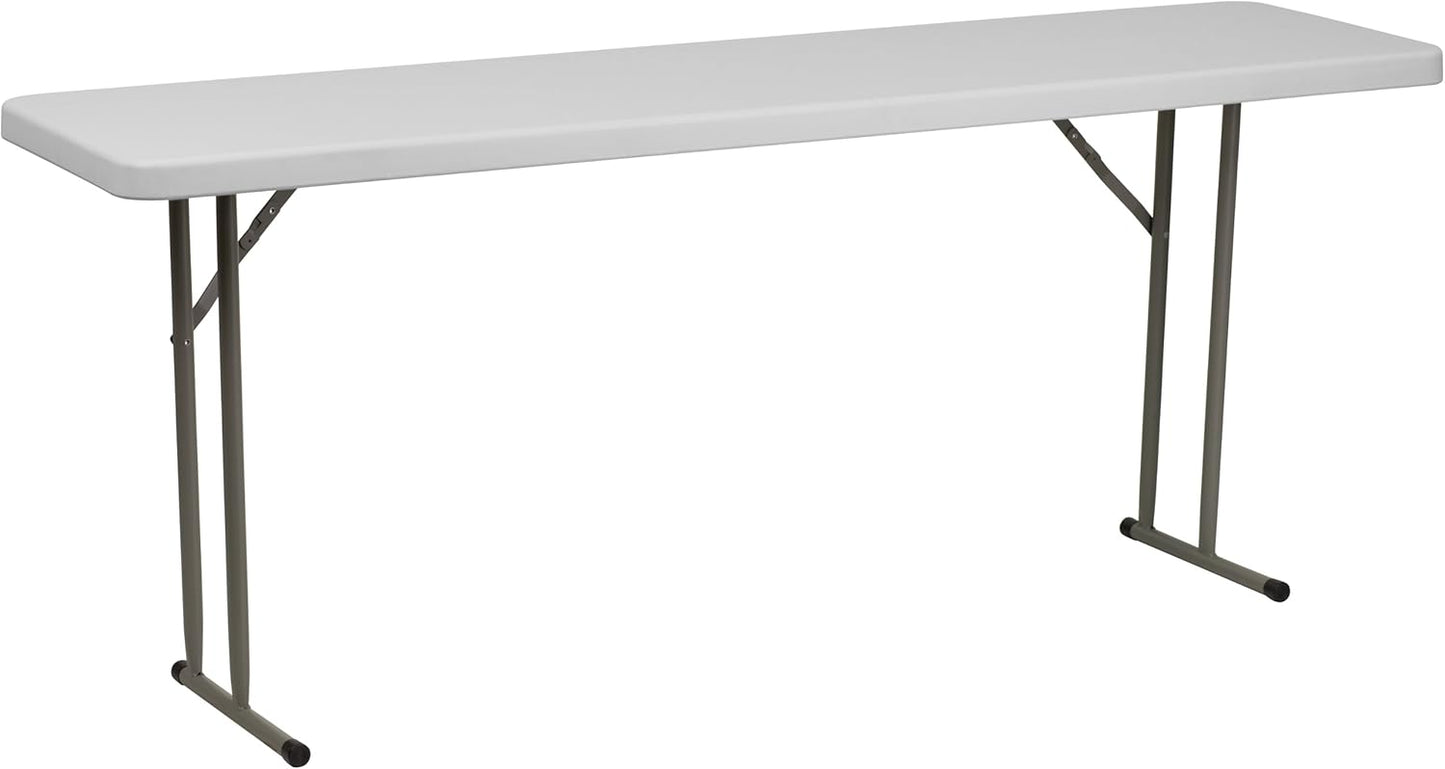 6ft Granite Plastic Folding Serving Table