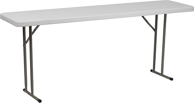 6ft Granite Plastic Folding Serving Table