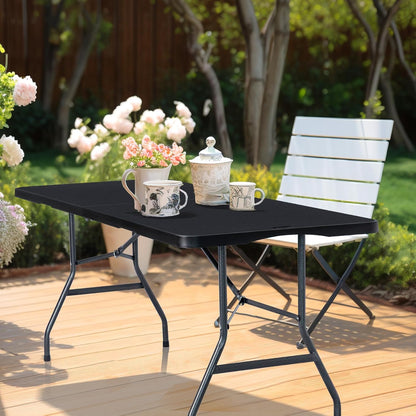 6 ft Black Plastic Folding Table