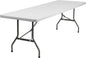 8ft Non Folding Table - White