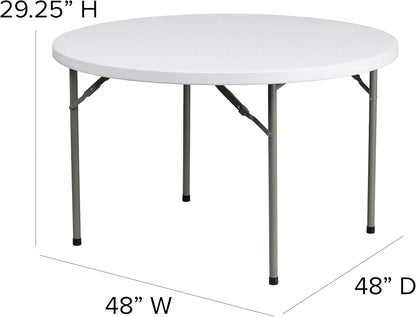 4 Ft Non Foldable Round Table – White
