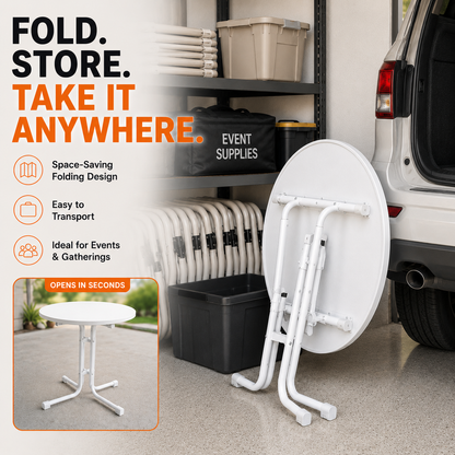 32" Round Folding Belly Bar Table