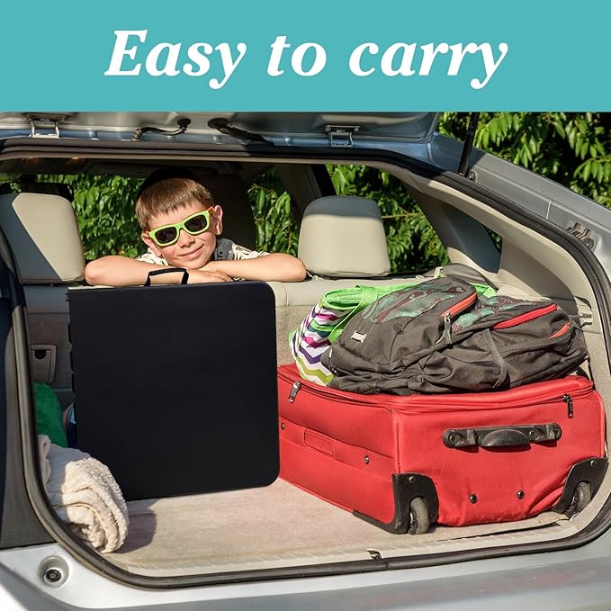 4ft Fold in Half Portable Utility Table - Black