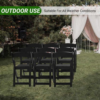 Hercules Series Resin Folding Chair – Black