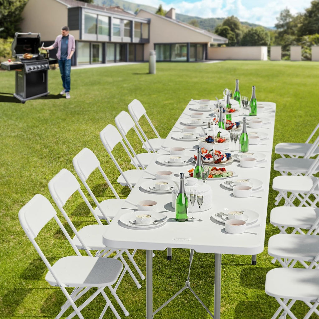8ft Plastic Folding Table - White