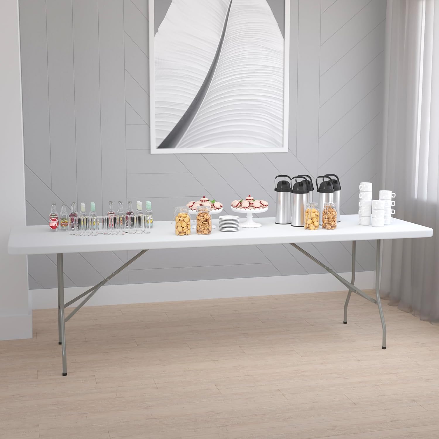 8ft Non Folding Table - White