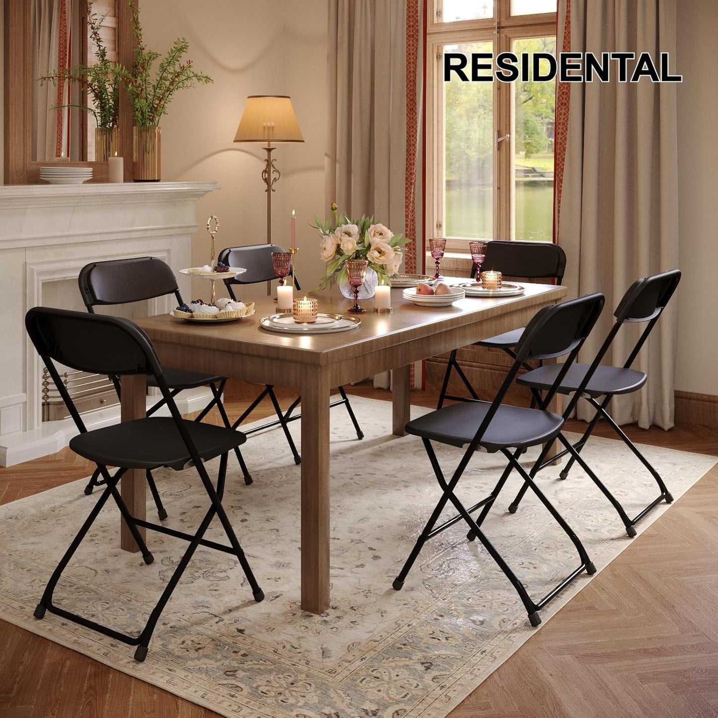 Party Series Plastic Folding Chair – Black