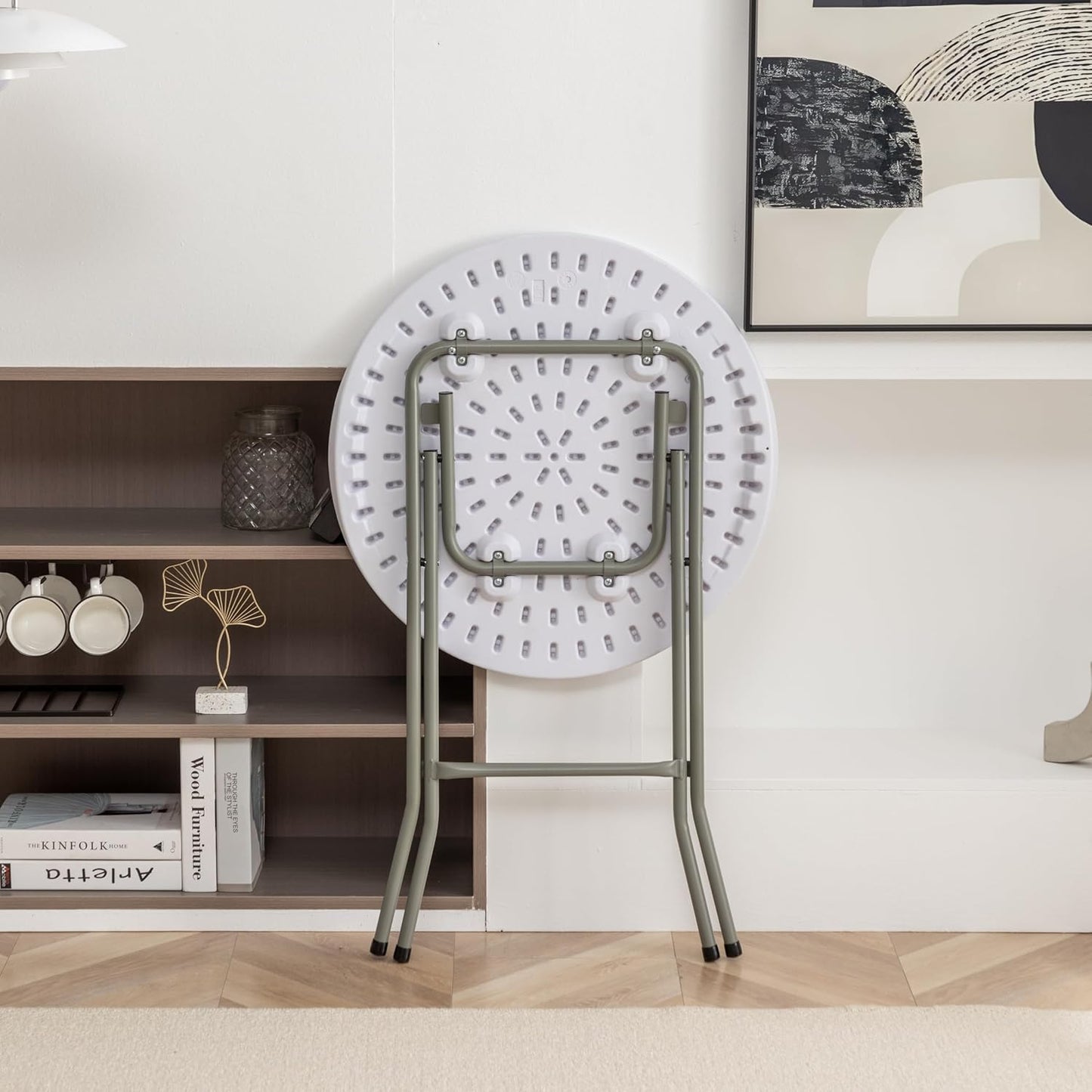 2ft Round Plastic Folding Table – White