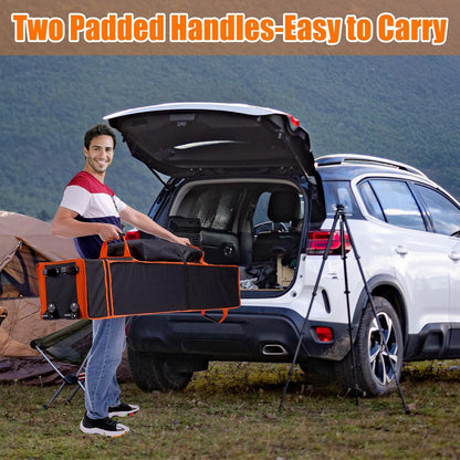 10x10x62in Canopy Bag Replacement, 800D Waterproof Oxford Carrying Bag, for 10x10 Pop Up Tent with Roller Wheels/Handle/Buckle Strap/Pocket for Easy Carrying, Black