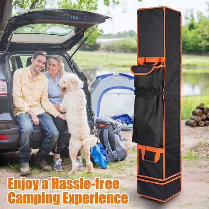 10x10x62in Canopy Bag Replacement, 800D Waterproof Oxford Carrying Bag, for 10x10 Pop Up Tent with Roller Wheels/Handle/Buckle Strap/Pocket for Easy Carrying, Black