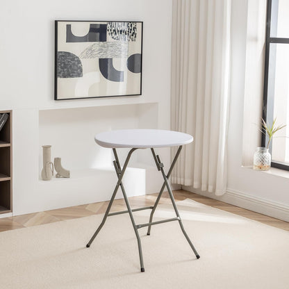 2ft Round Plastic Folding Table – White