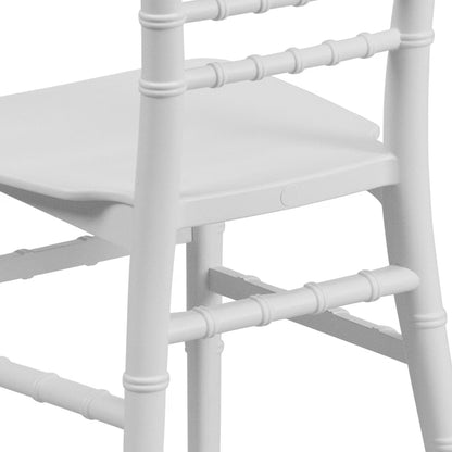 BizChair Child Size White Chiavari Chair – Durable Resin Kids Chair for Weddings, Parties & Everyday Use