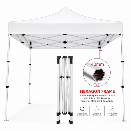 8x8 Feet Pop Up Canopy (Aluminium Frame, 40mm Thickness)