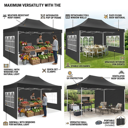10x15 Pop-Up Canopy with 3 Side Walls