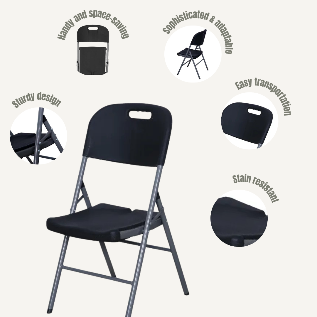 Commercial Grade Folding Chair – Black