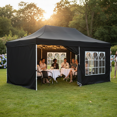 10x20 canopy with 3 side walls and zipper door