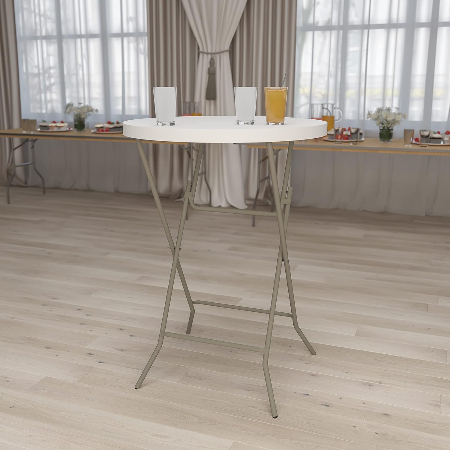 32″ Folding Bar Height Table – White