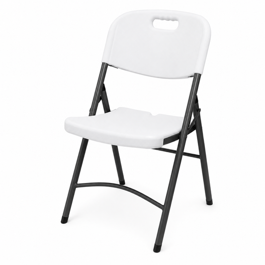 Heavy Duty Plastic Folding Chair – White | Supports Up to 500 lbs (250 kg)