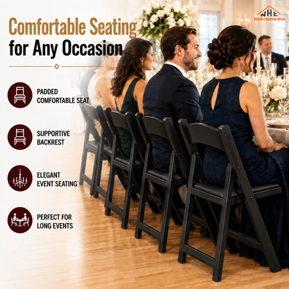 Hercules Series Resin Folding Chair – Black